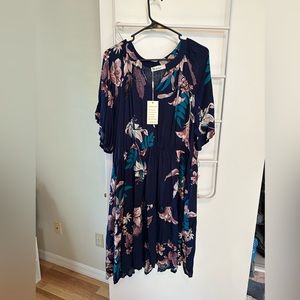 Navy Floral Dress